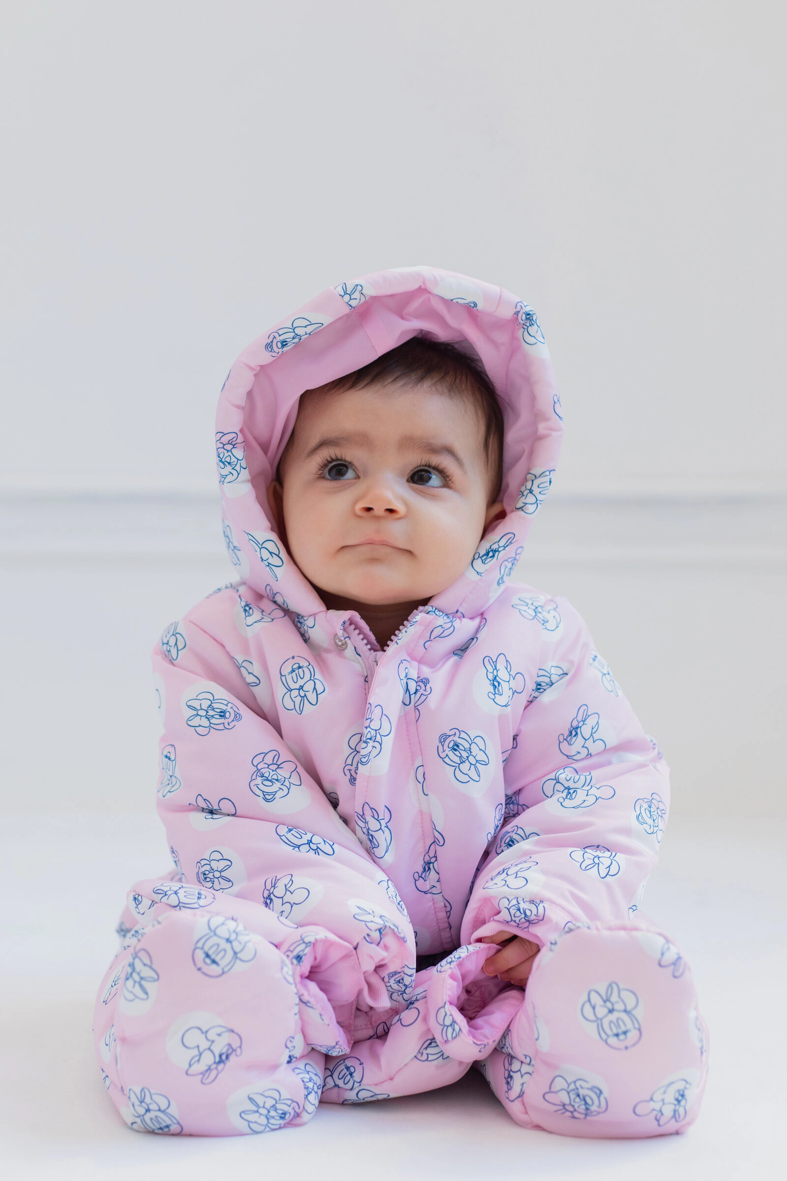 Disney Minnie Mouse Baby Girls' Hooded Footed One Piece Pram