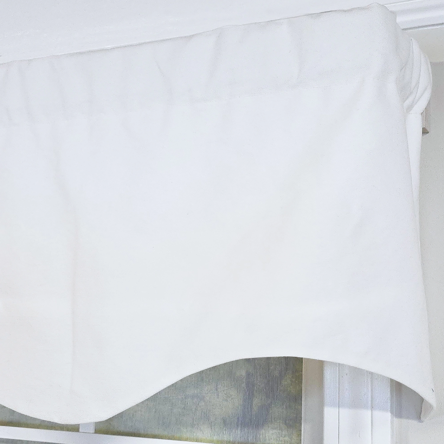 RLF Home Soft Duck  Regal 100% Cotton Rod Pocket Lined  Window Valance 50" x 17" Off White