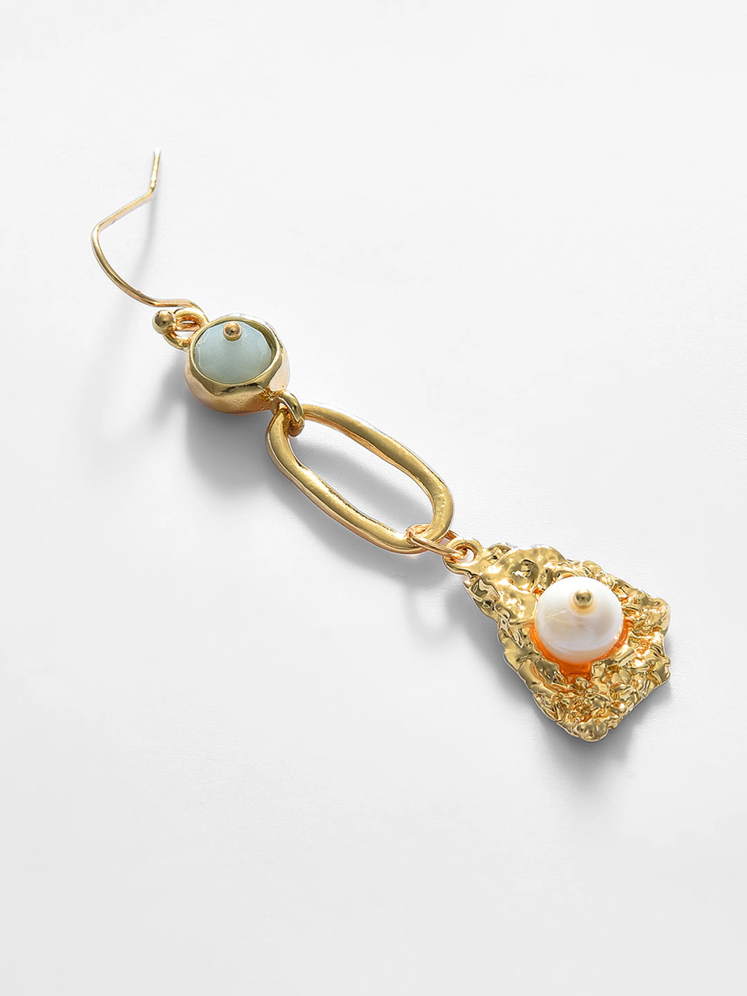 SOHI Women's Gold Plated Pearl Beaded Drop Earring
