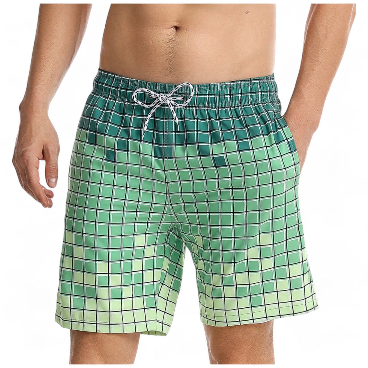 Anna-Kaci Men's Swim Shorts with Adjustable Drawstring Waistband Quick-Dry Fabric