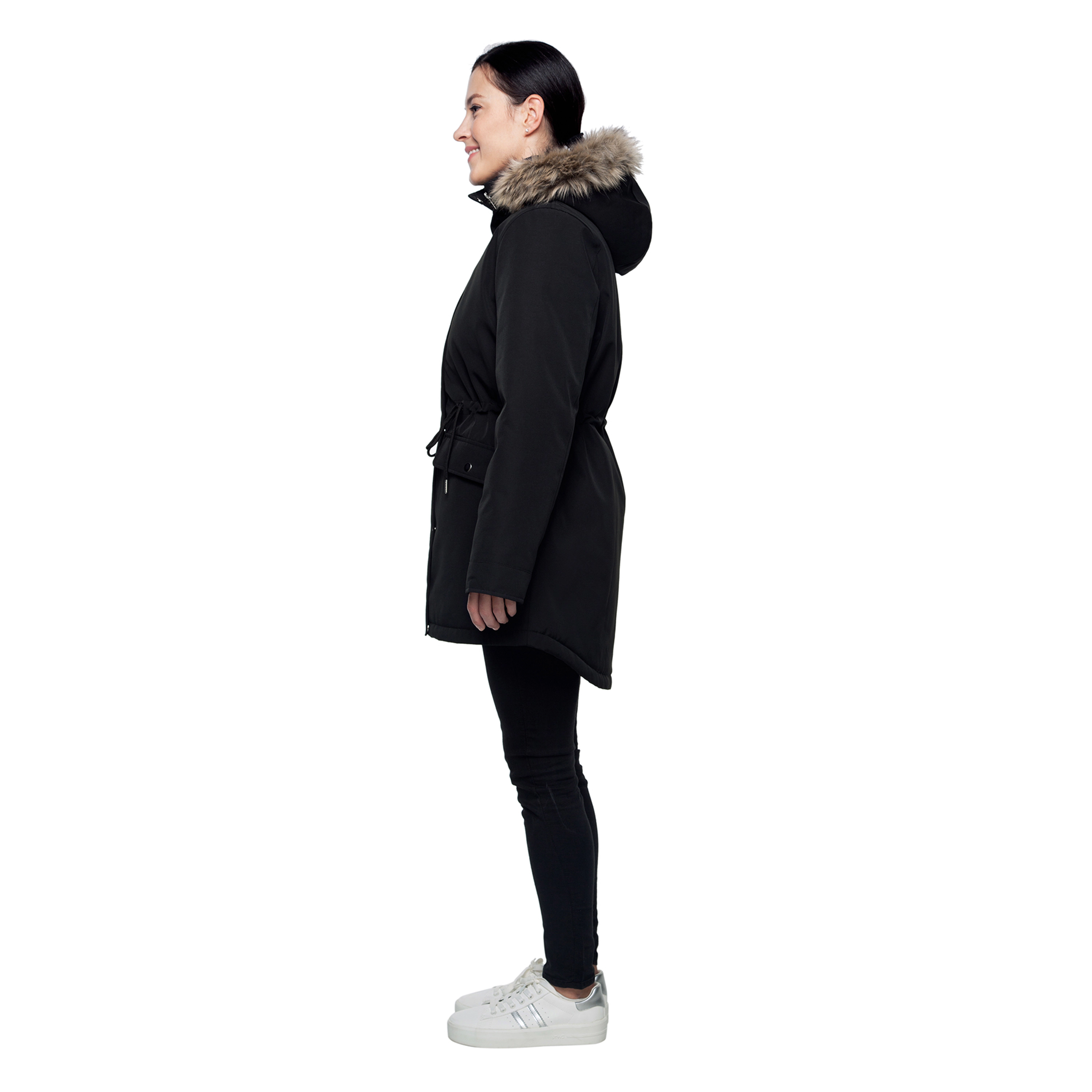 Rokka&Rolla Womens Faux-fur Lined Parka Jacket With Hood