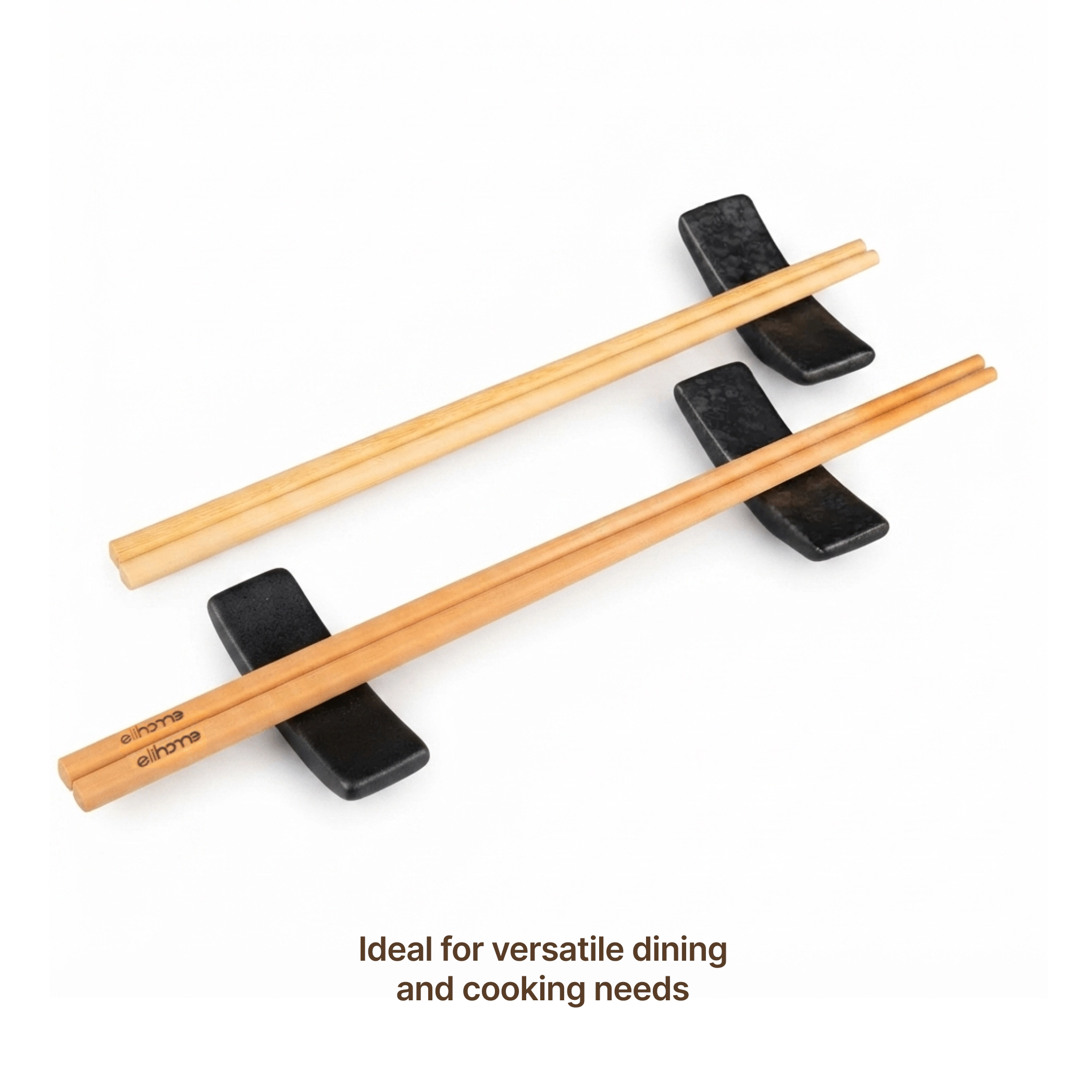 Elihome Premium Wood Fiber Chopsticks, 10.25 inch, Non-Slip, Dishwasher Safe