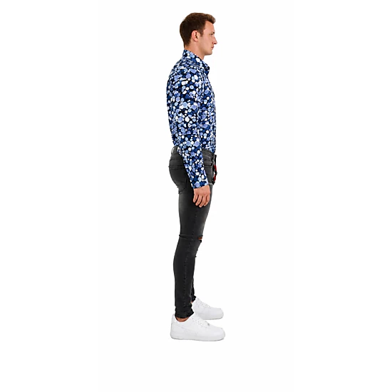 Elie Balleh Slim Fit Mens Dot Print Shirt Button Down Shirt