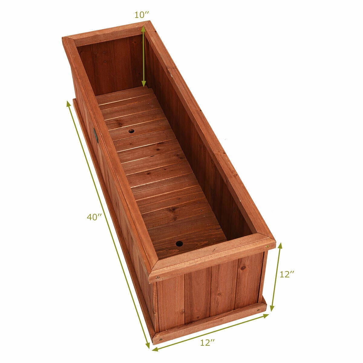 SlickBlue Natural Wood Garden Planter Container with Drainage