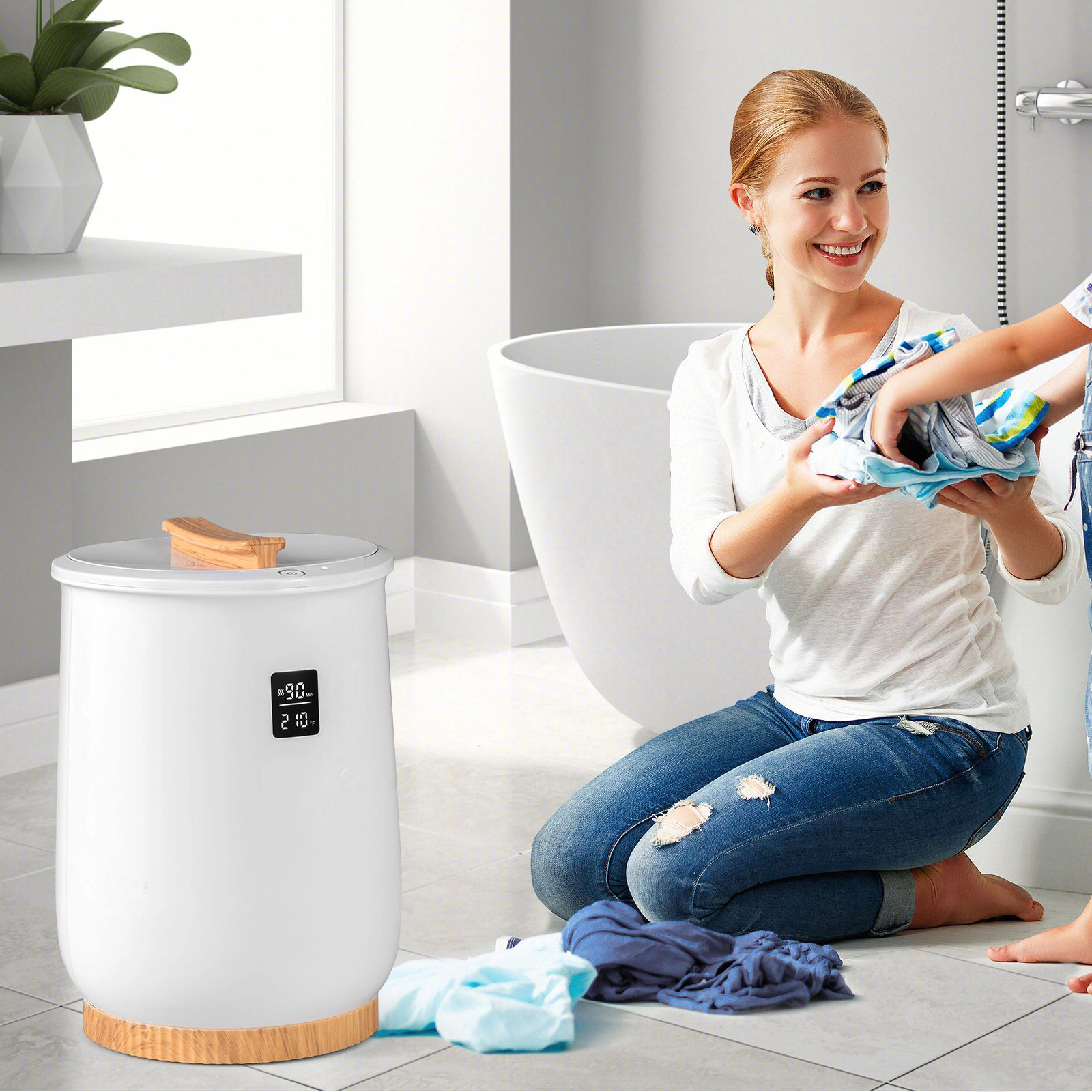 SlickBlue Large Towel Warmer Bucket, 20L, LED Display, 450W