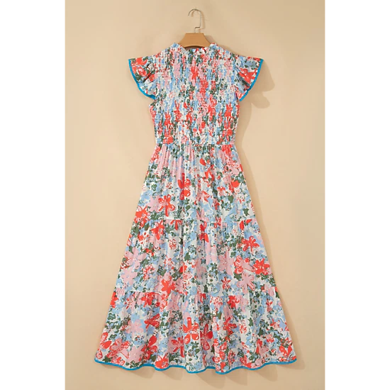 Threaded Pear Women's Nina Flutter Sleeve Long Dress
