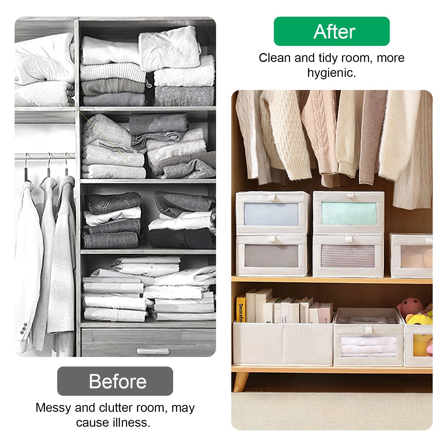 GBruno 4-Piece Foldable Linen Storage Bins