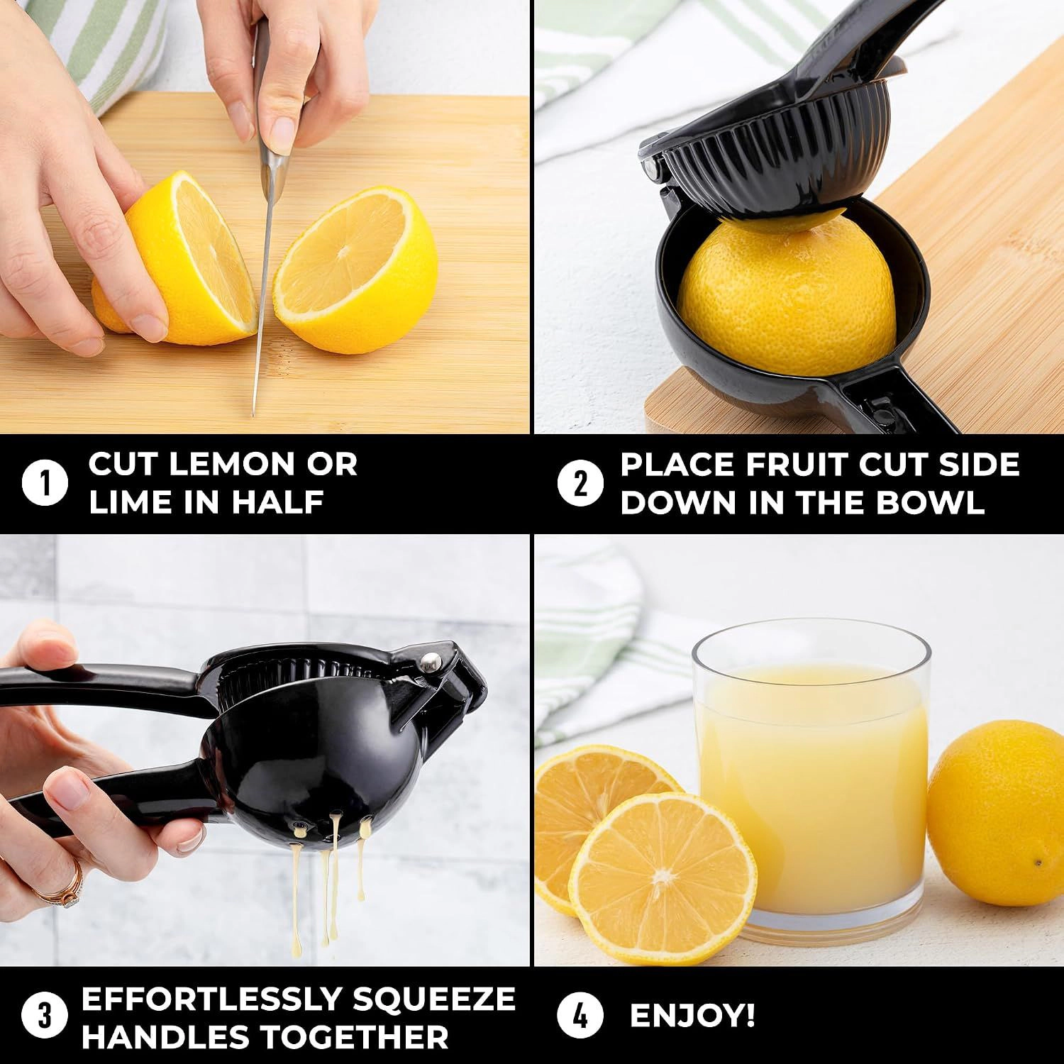 Zulay Kitchen Metal Lime Squeezer – Heavy-Duty Citrus Juicer for Maximum Juice Extraction