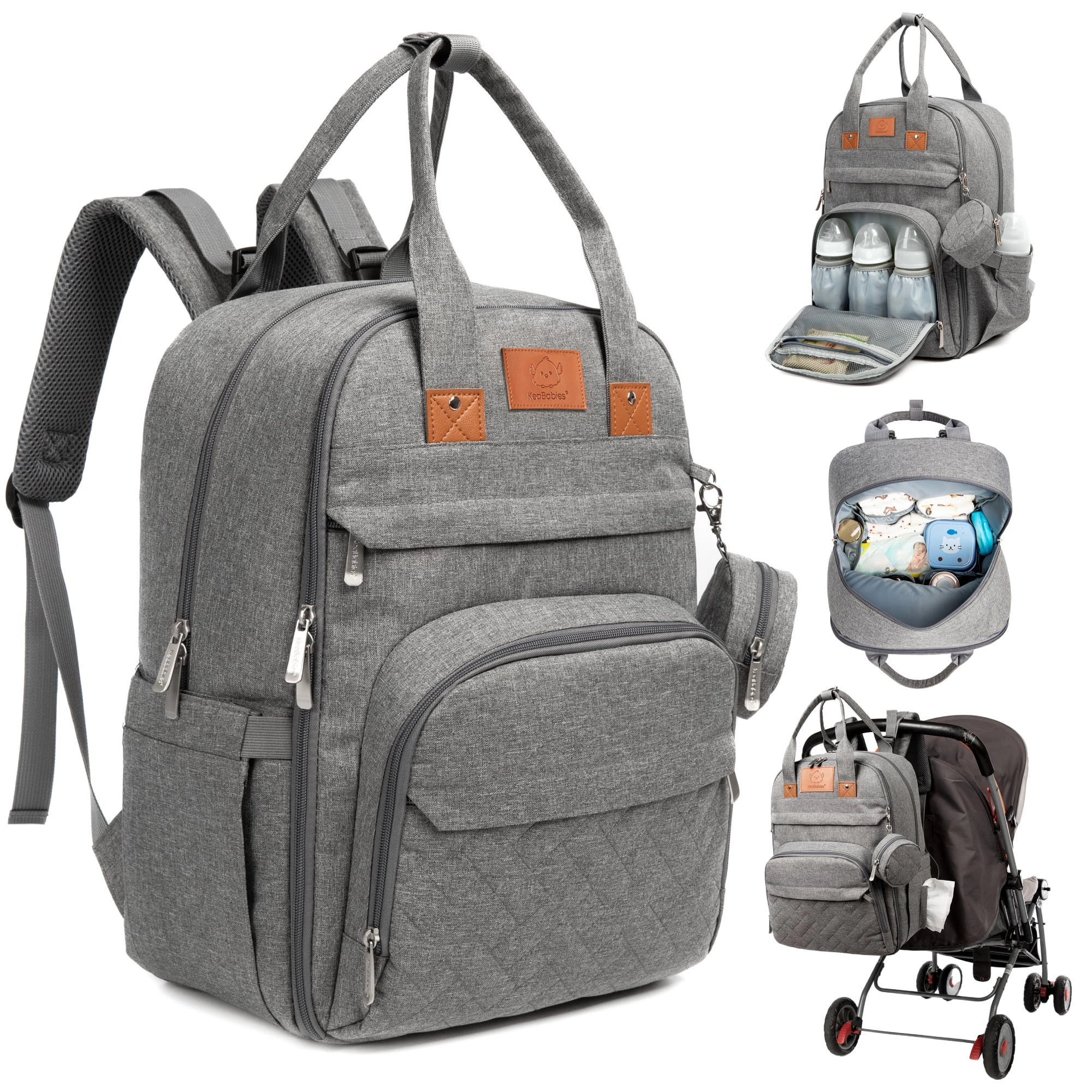 KeaBabies Rove Diaper Bag for Baby Boys, Girls