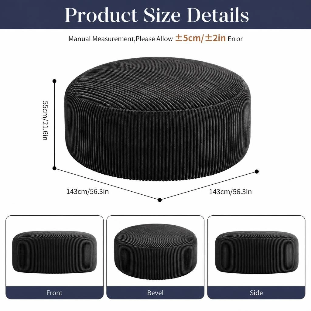 GOODSILO Corduroy Lazy Single Seat Bean Bag Chair