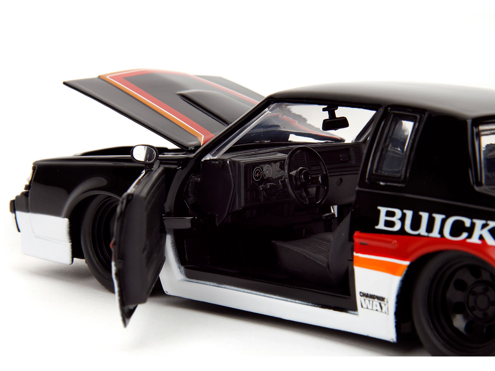 Jada 1987 Buick Grand National #7 "Buick Racing" Black and White with Stripes "Bigtime Muscle" Series 1/24