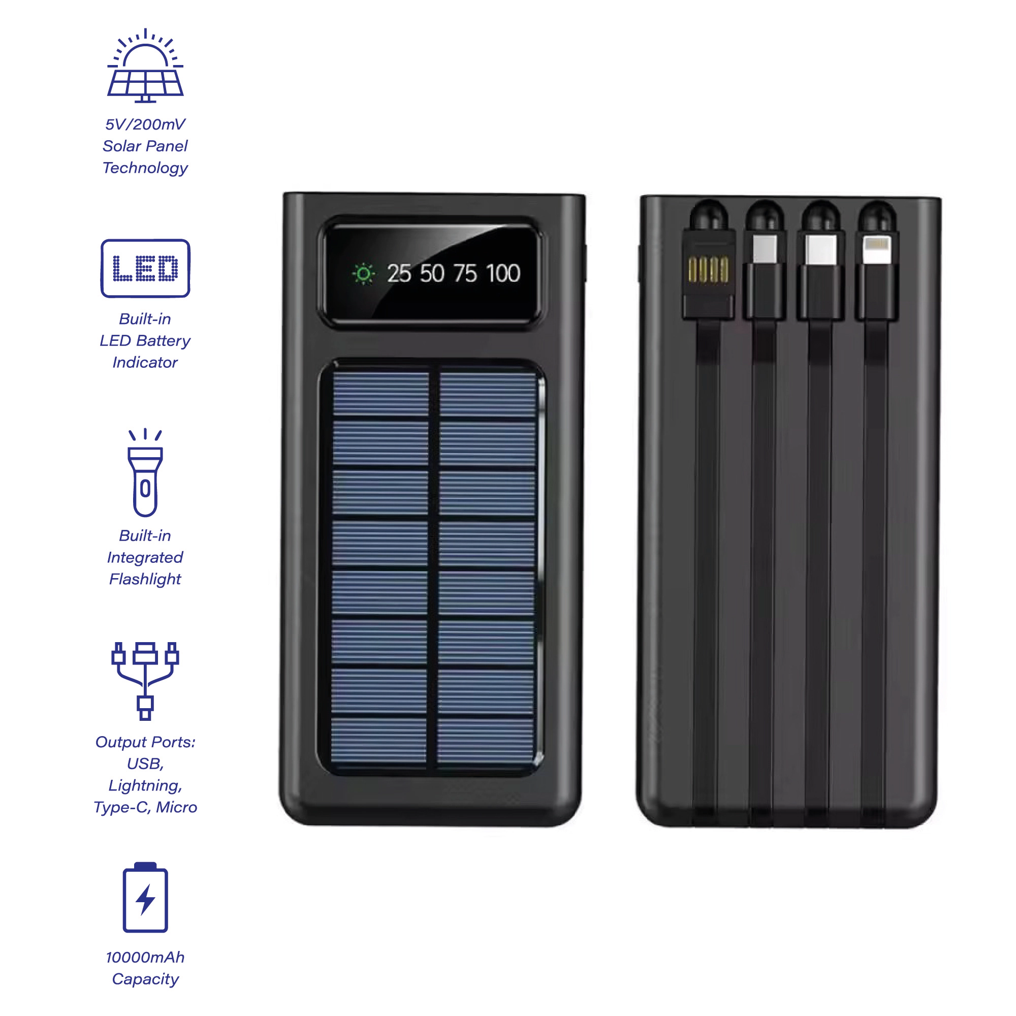 Pursonic Unisex Portable Solar Power Bank & 360° Wireless Speaker Adventure Power & Sound Bundle