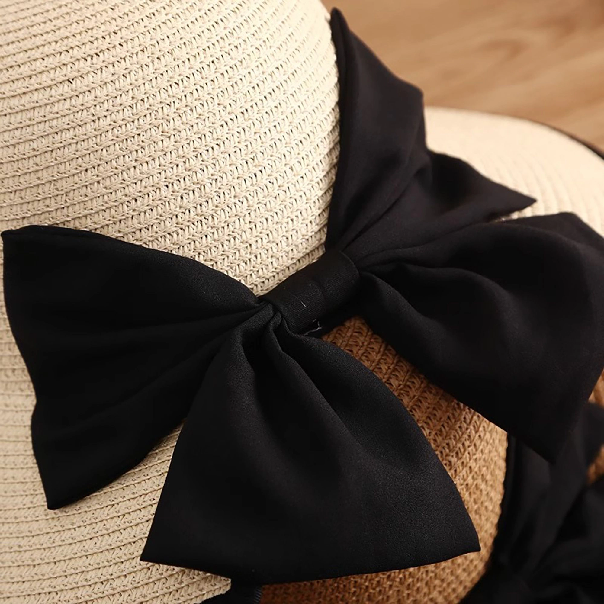 Anna-Kaci Women's Women Wide Brim Straw Sun Hat with Bow Detail Summer Protection