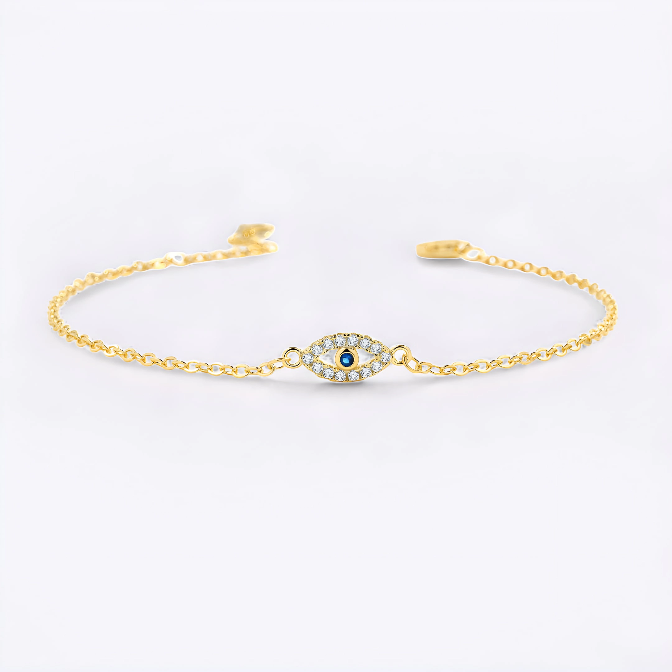 Mint & Lily Women's Dainty Evil Eye Charm Bracelet