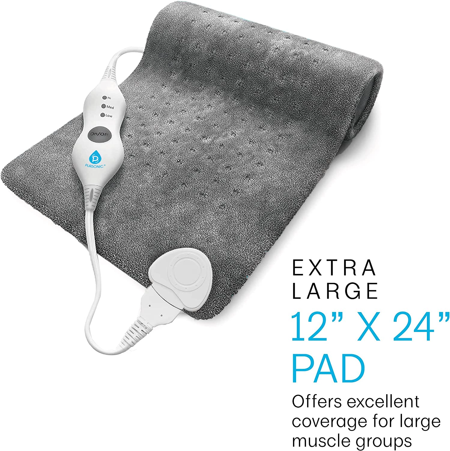 Pursonic Unisex Heating Therapy Set: Heated Poncho Shawl & XL Full Body Heating Pad
