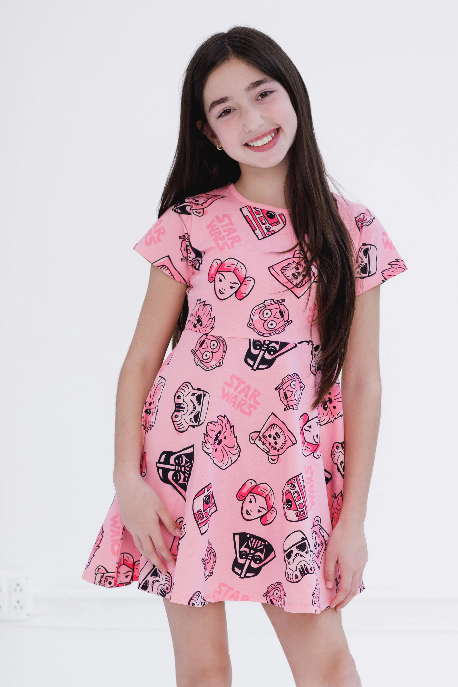 Star Wars Girls' Short Sleeve Skater Dress