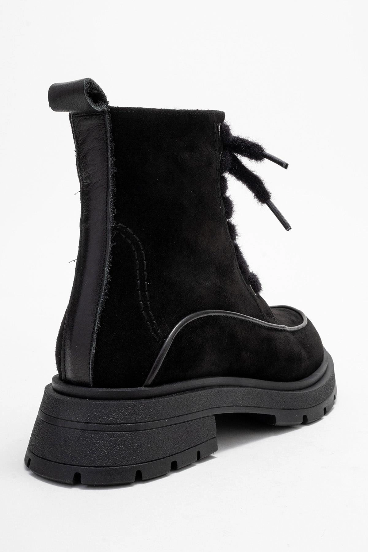 Forever & Always Womens Mina Leather Combat Boots