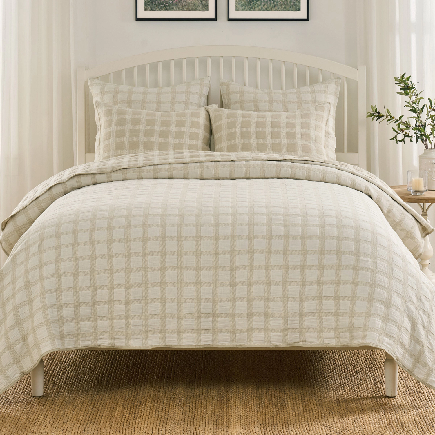 Greenland Home Fashions Millhouse Cotton Reversible Lightweight 3PC Coverlet Set