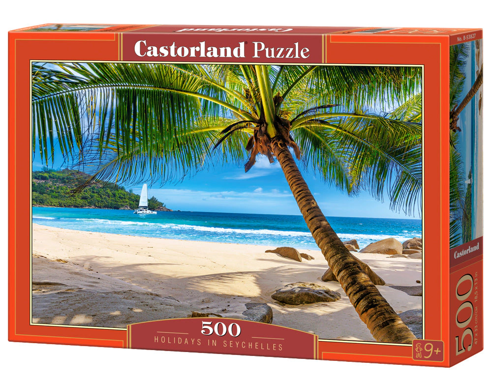 CASTORLAND 500 Piece Jigsaw Puzzles, Holidays in Seychelles, Tropical beach, Landscape puzzles,  Adult Puzzle, B-53827