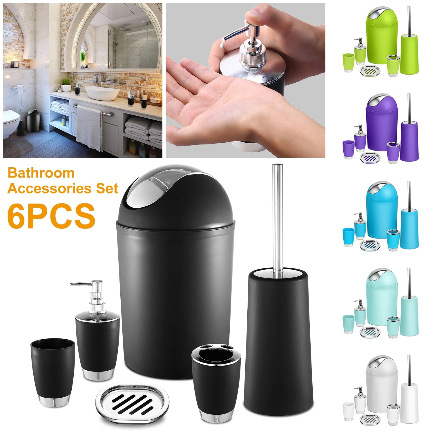 GBruno 6-Piece Bathroom Accessories Set
