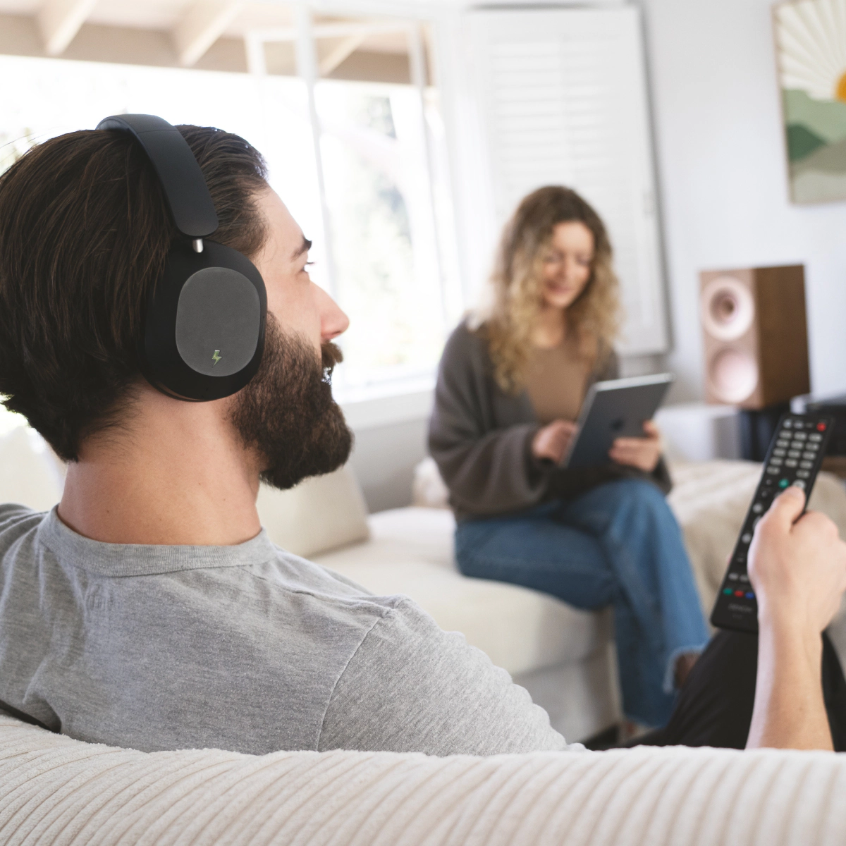 MEE audio Matrix Cinema 3D Noise Canceling Headphones + Connect Bluetooth Transmitter Bundle for all TVs
