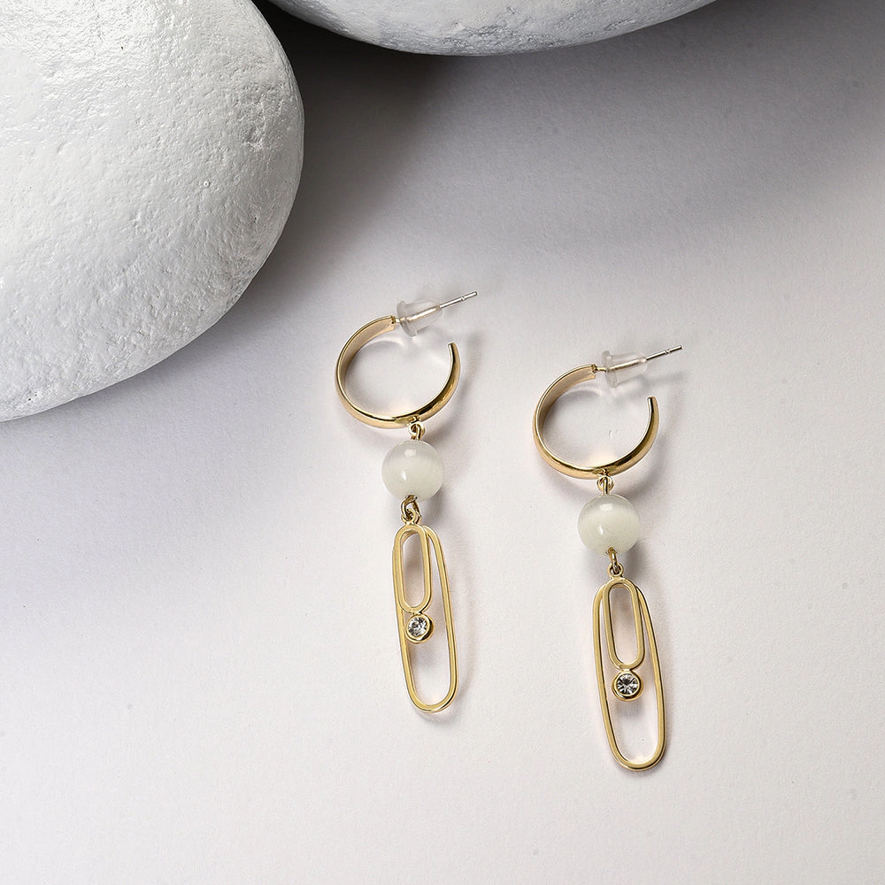 SOHI Women's White Santorini Drop Earrings