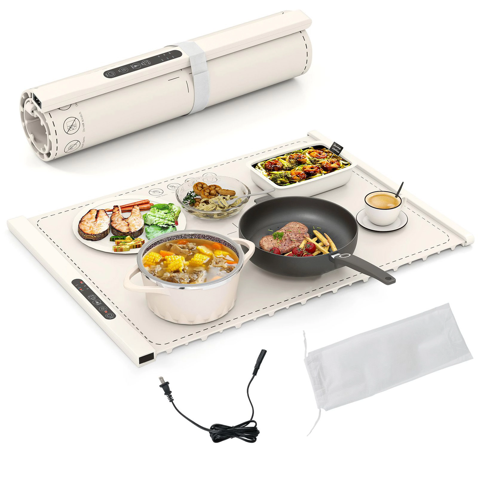 SlickBlue Rollable Portable Electric Food Warming Mat