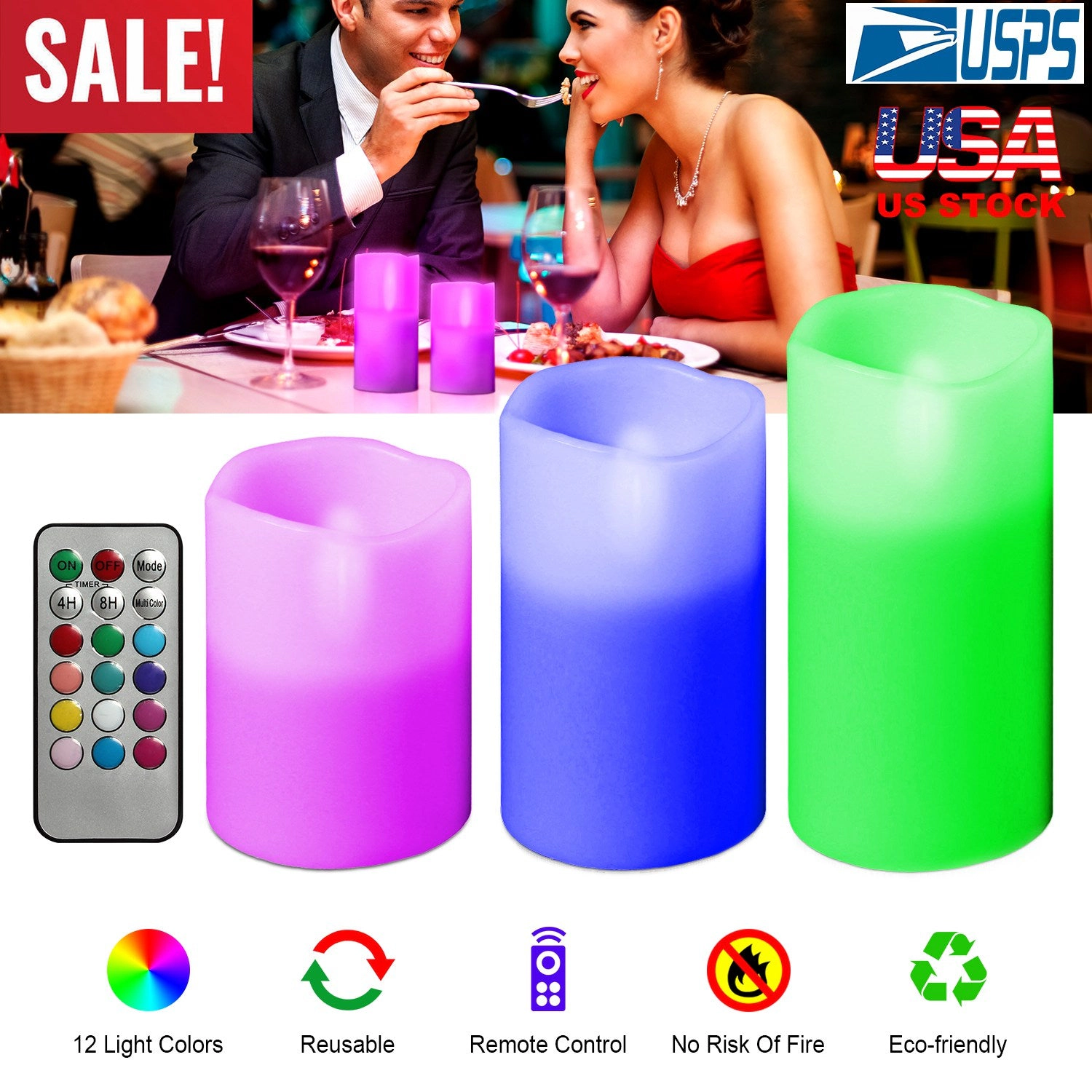 GBruno LED Flameless Candles With Remote Control