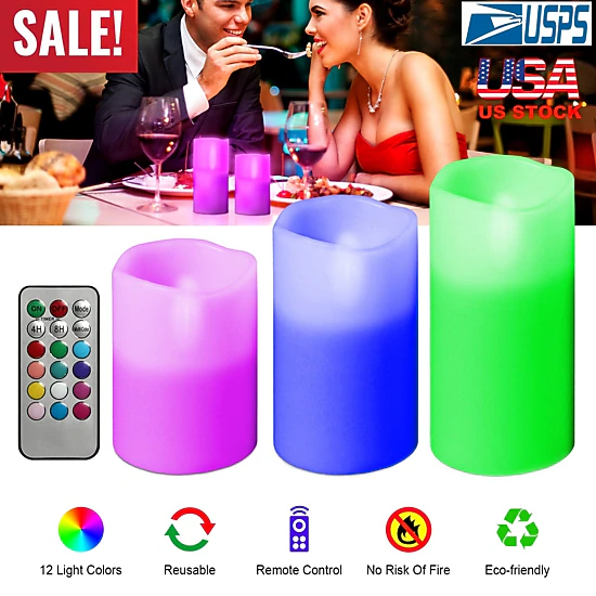 GBruno LED Flameless Candles With Remote Control