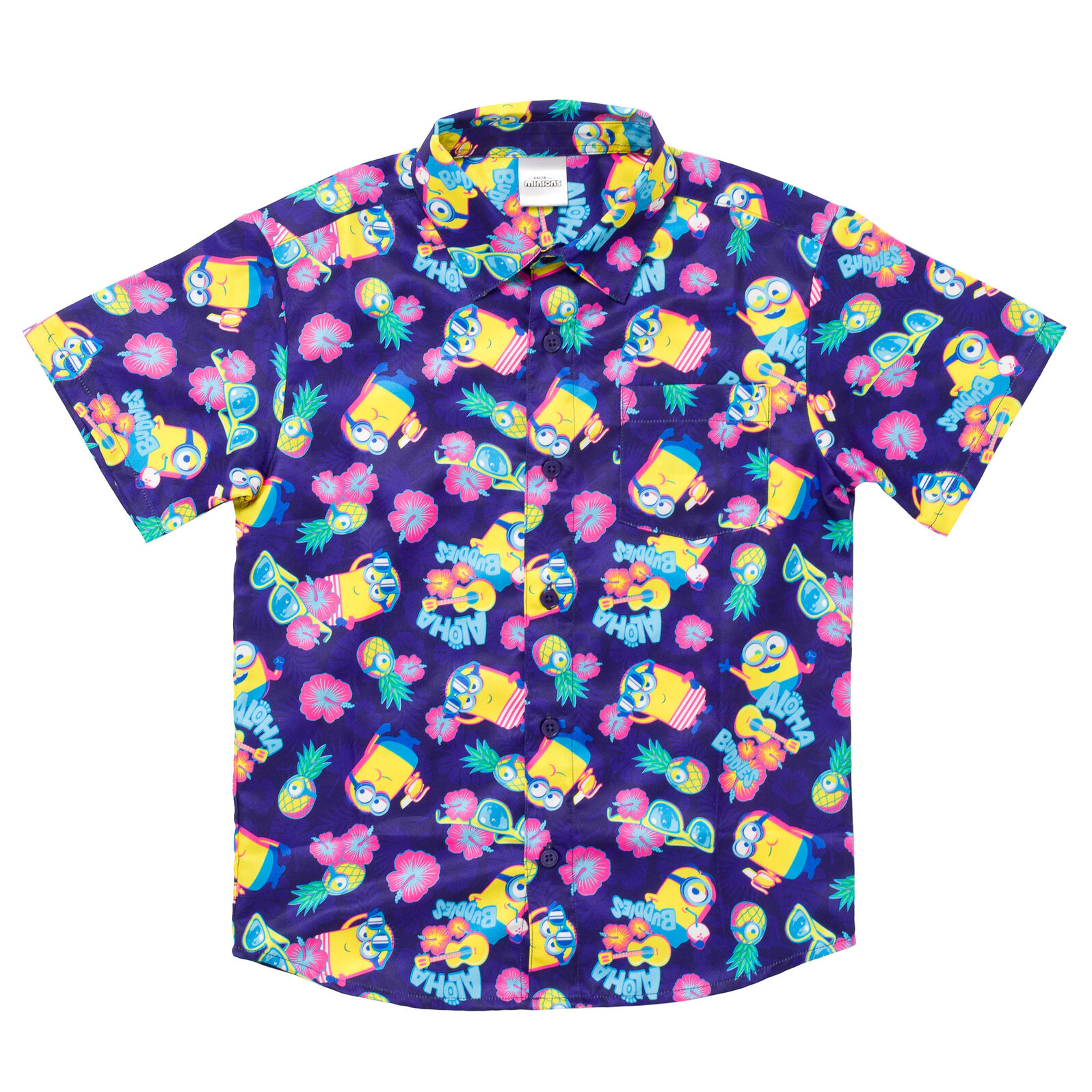 Despicable Me Minions Matching Family Hawaiian Short Sleeve Button Down Shirt