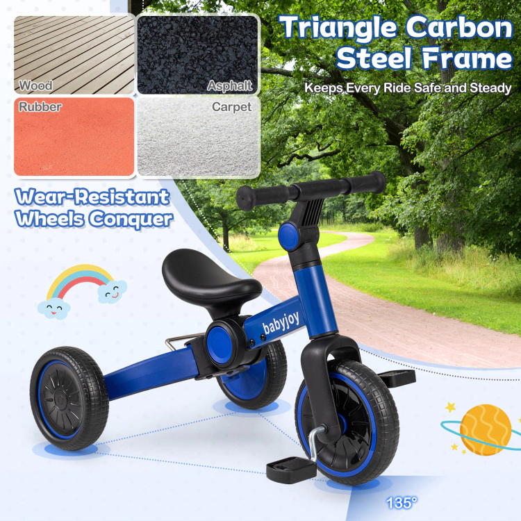 Hivvago 5-In-1 Toddler Bike Kids Balance with Removable Pedals
