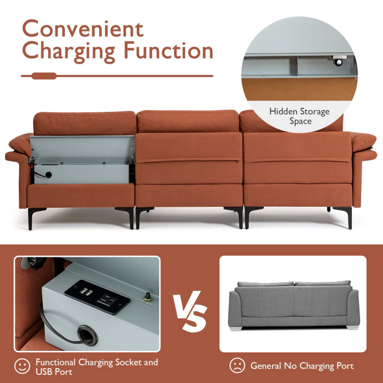 Hivvago Spacious L-Shaped Sectional Couch with Reversible Chaise Lounge