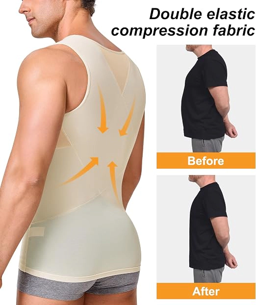 Nebility Mens Compression Tank Top Body Shaper Sleeveless Vest