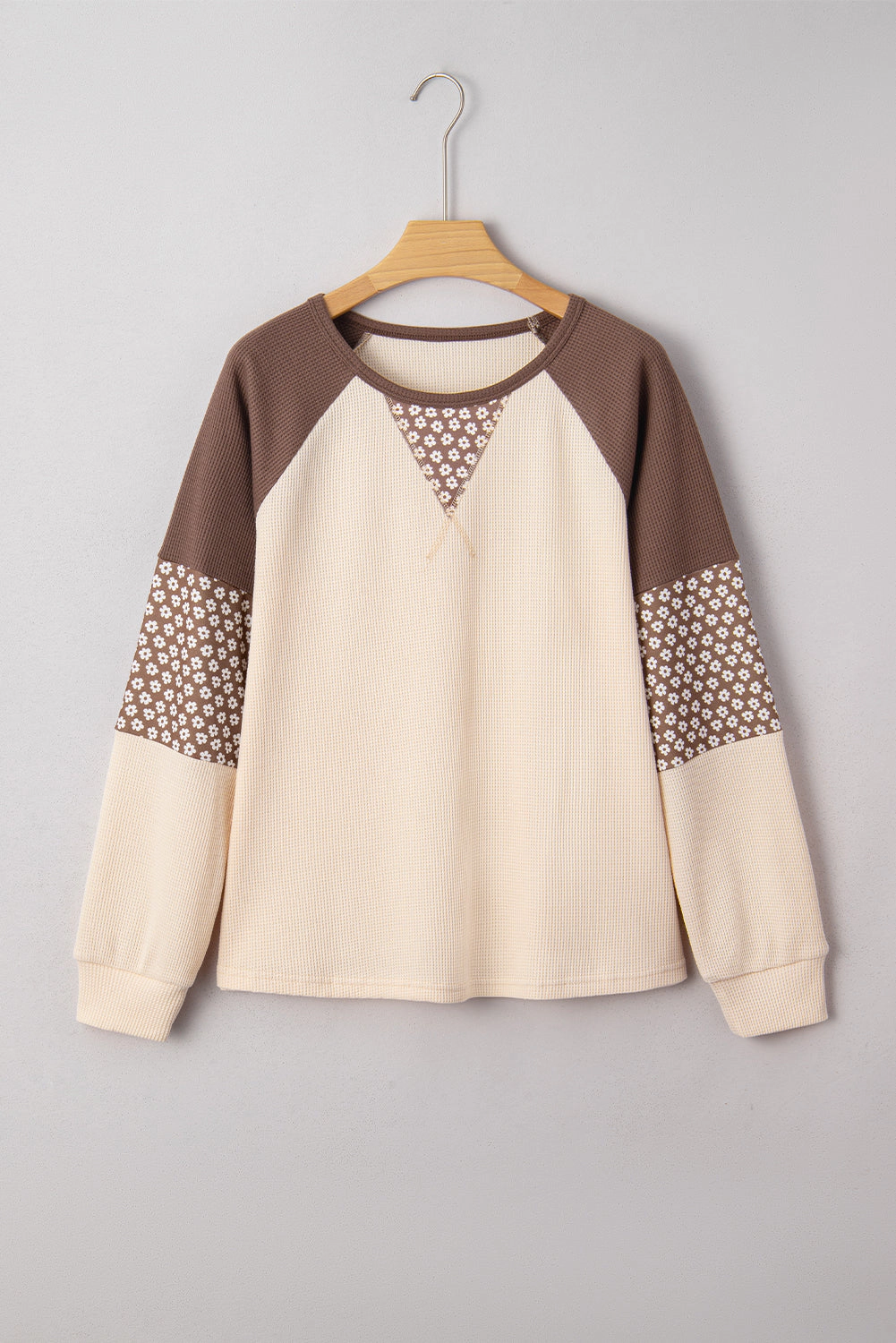 Threaded Pear Women's Emmeline Patchwork Color Block Long Sleeve Top