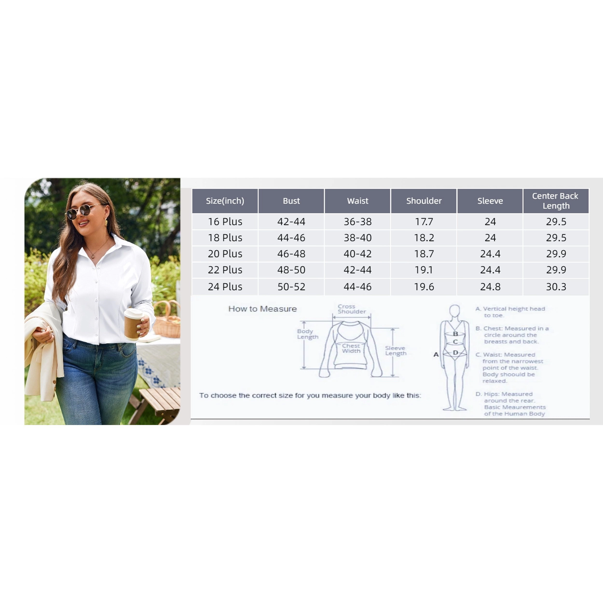 Zeagoo Women' Plus Dress Shirts Long Sleeve Button Down Work Office Solid Blouses Tops