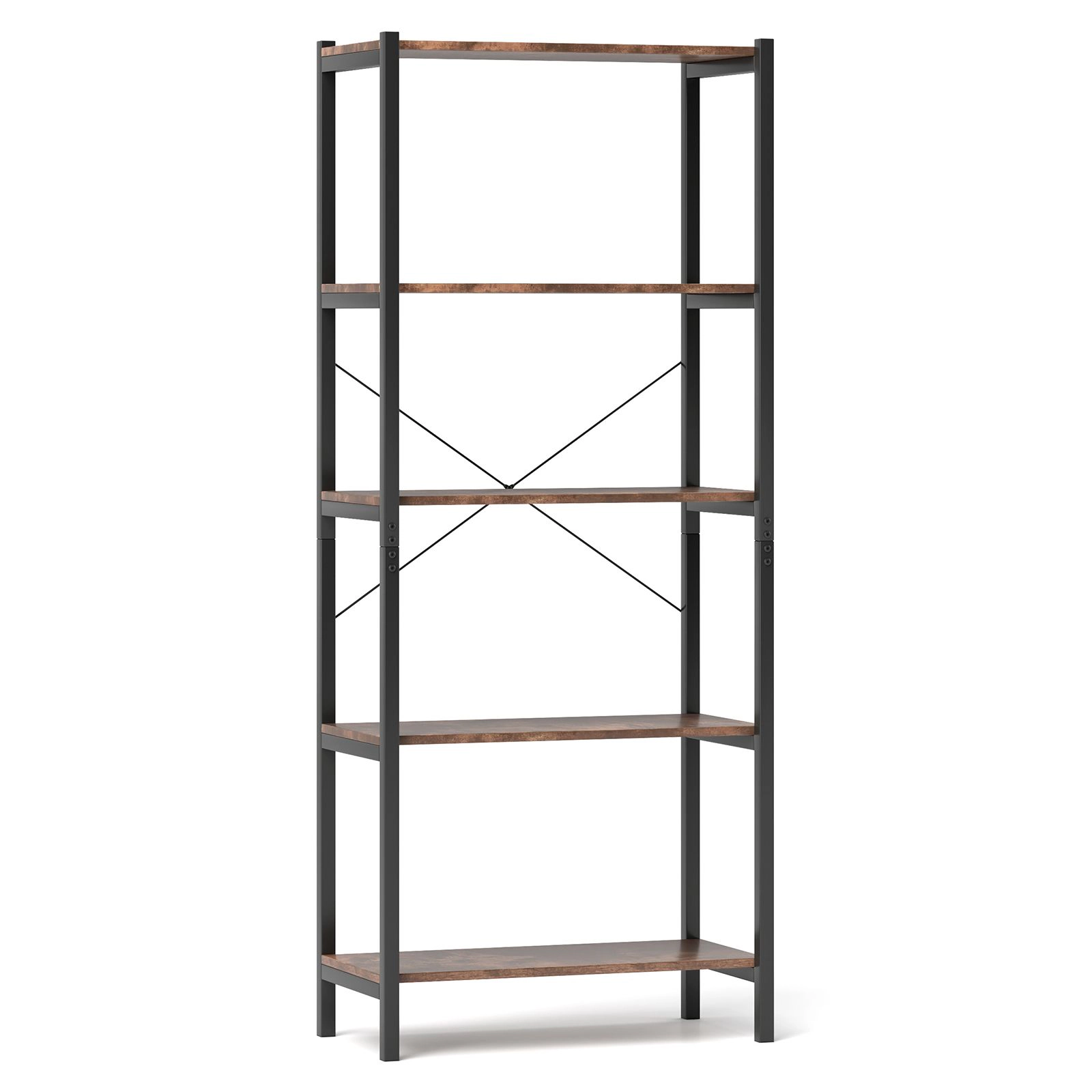 SlickBlue Modern 5-Tier Storage Shelf with X-Frame Support