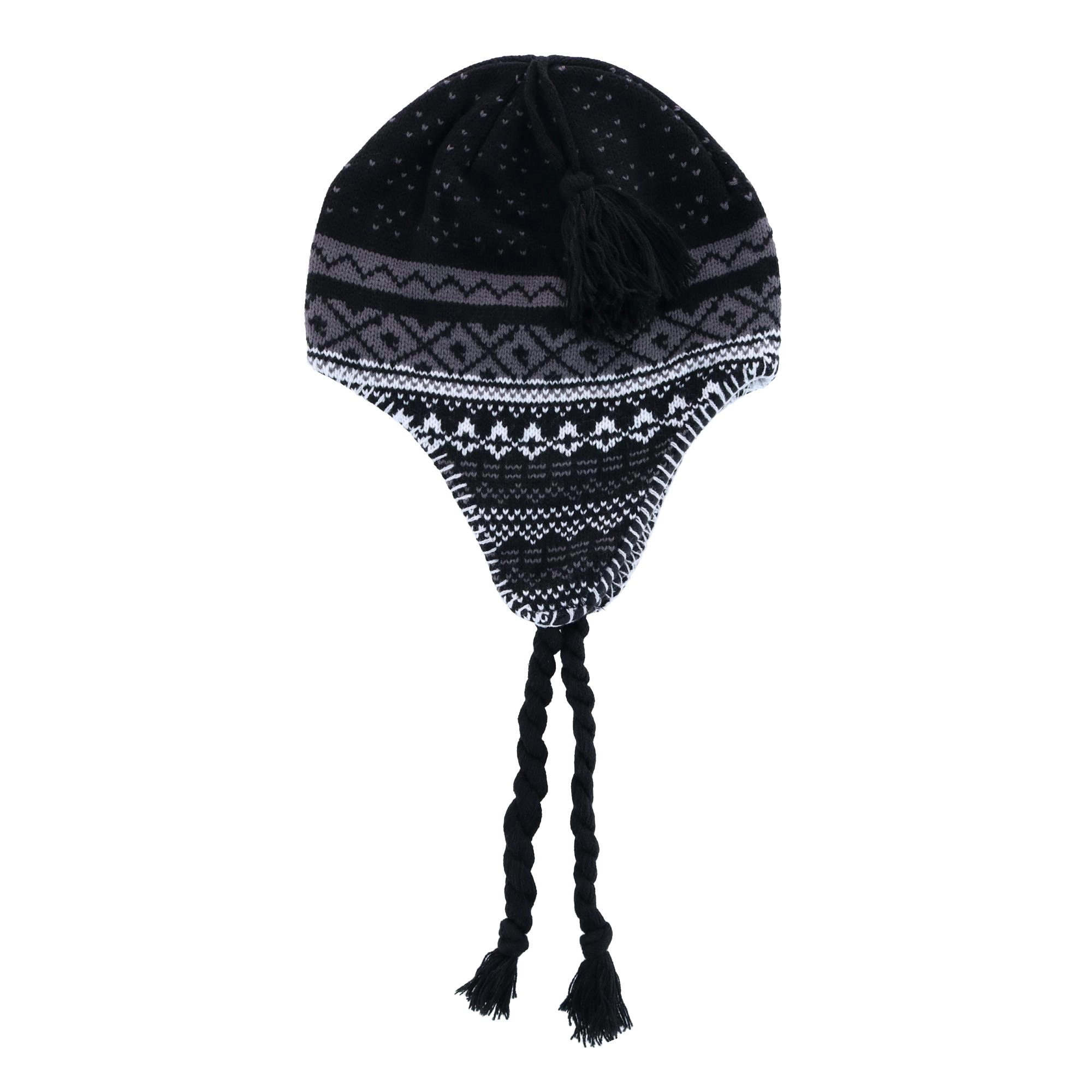 CTM Men's Lined Winter Pattern Helmet Hat