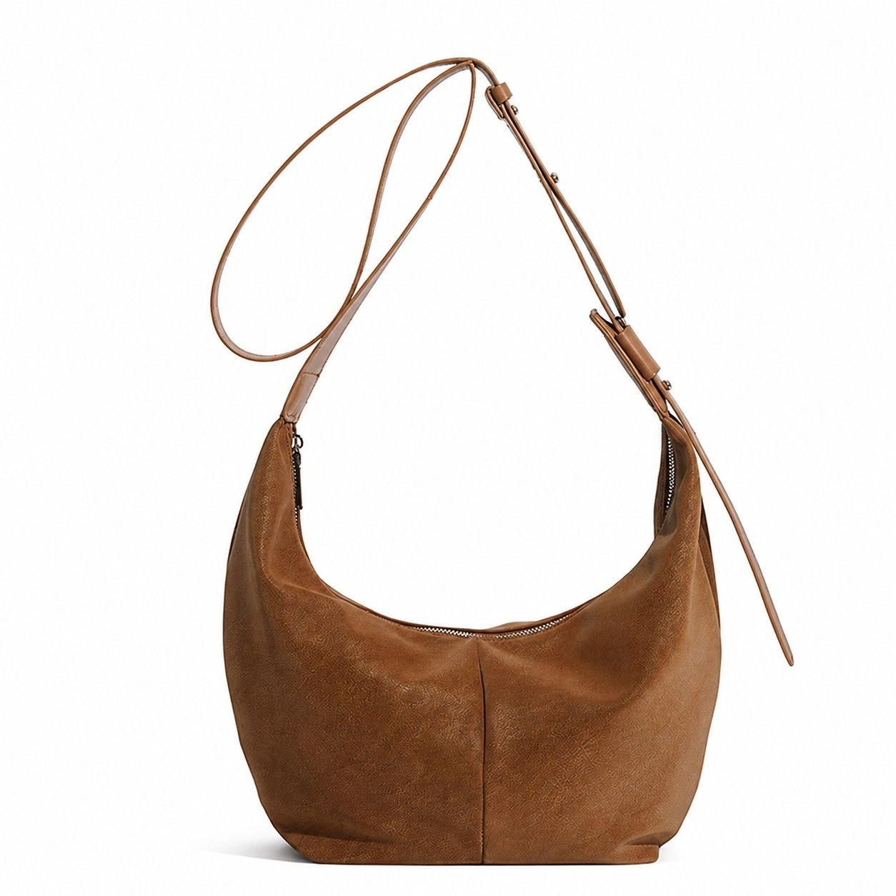 Alilang Women's Soft Faux Leather Crescent Shoulder Bag Adjustable Strap Slouchy Everyday Crossbody Purse