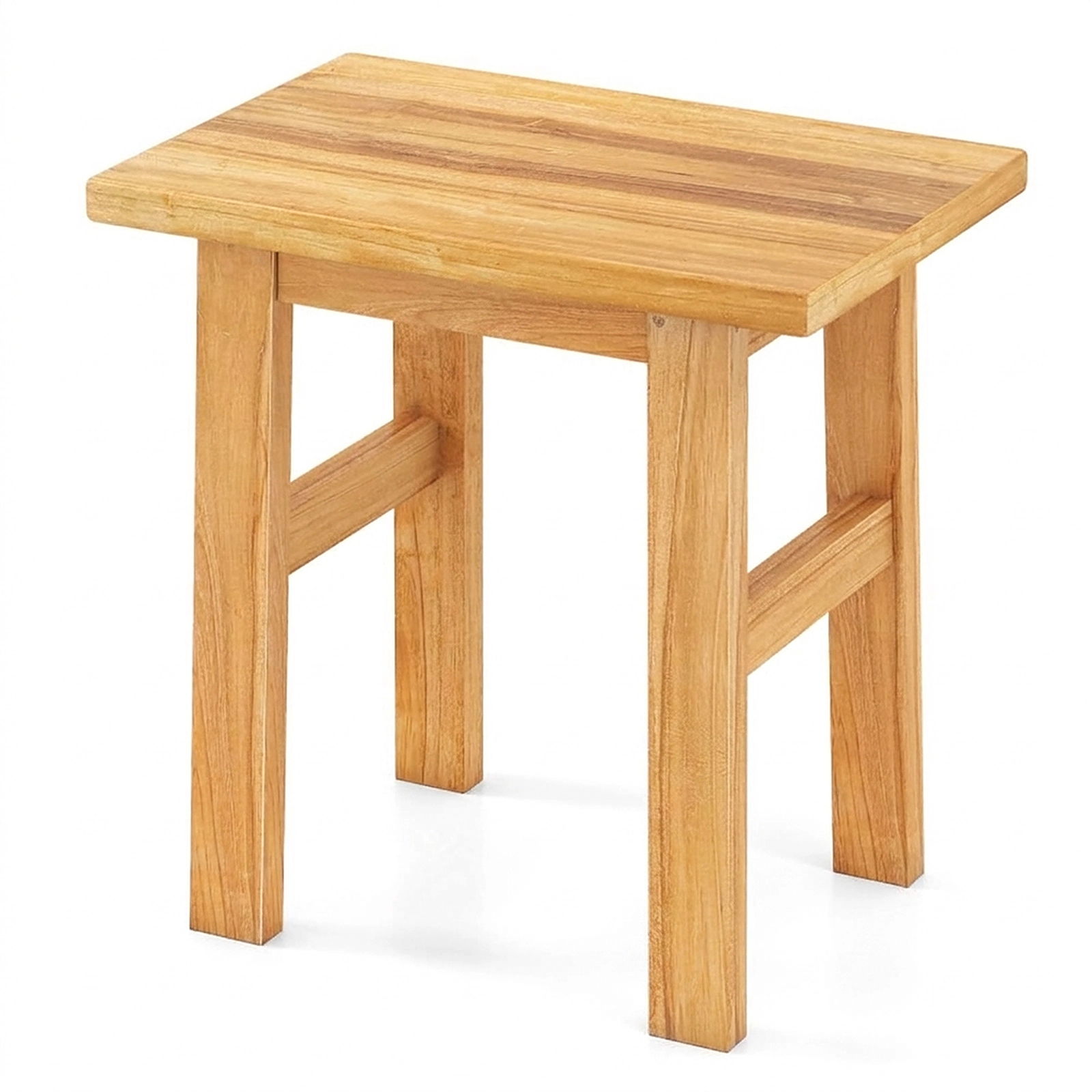 SUGIFT Reinforced Crossbars Water Resistant Solid Teak Spa Shower Bench 18-in x 12-in x 18-in 264-lb Capacity Natural
