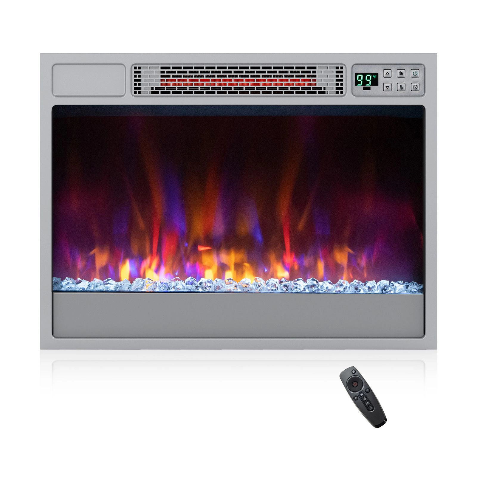 SlickBlue Infrared Electric Fireplace Heater, 5120 BTU 1500W, 6 Flame Colors
