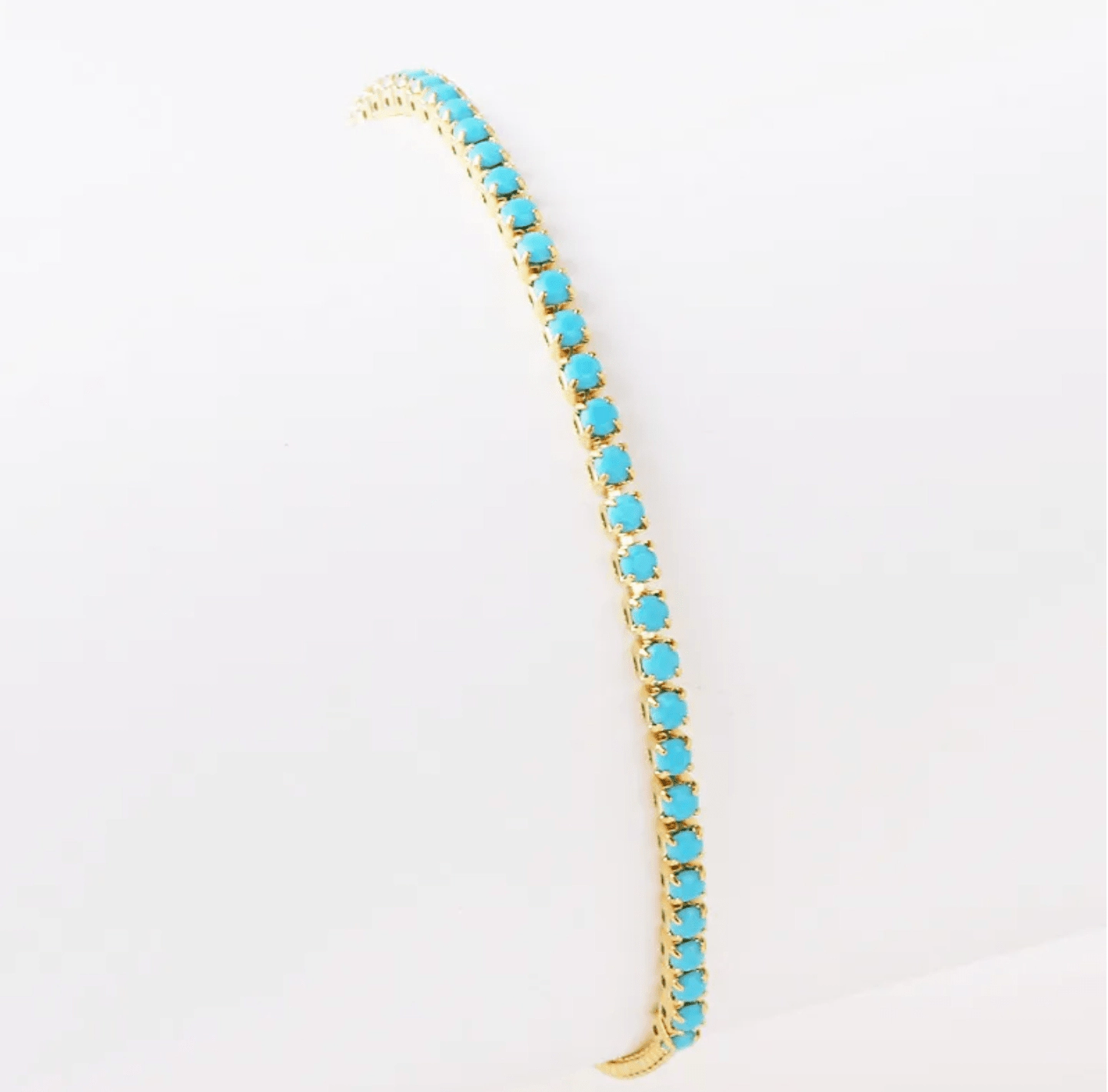 DressAtR Women's Gold Plated Turquoise Necklace Bracelet Set