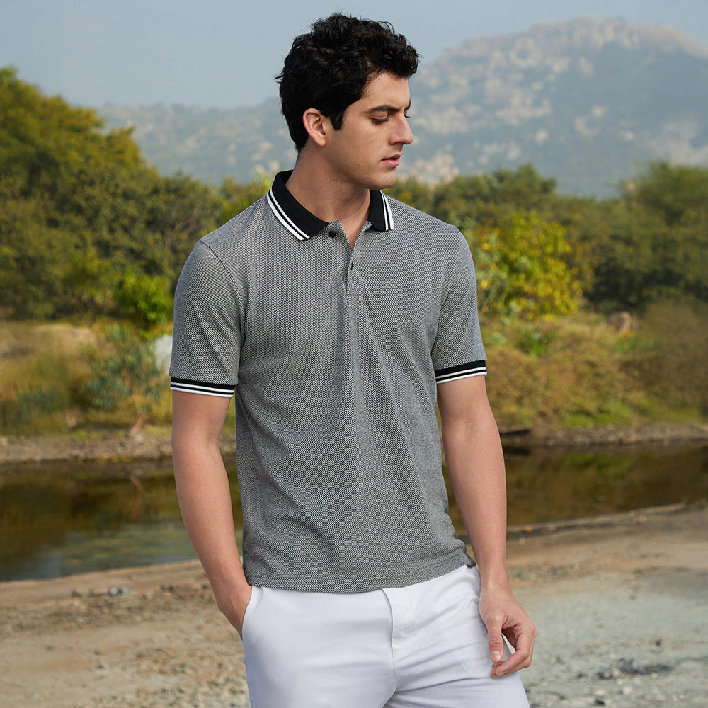Duo-Hue Knit Polo T-Shirt