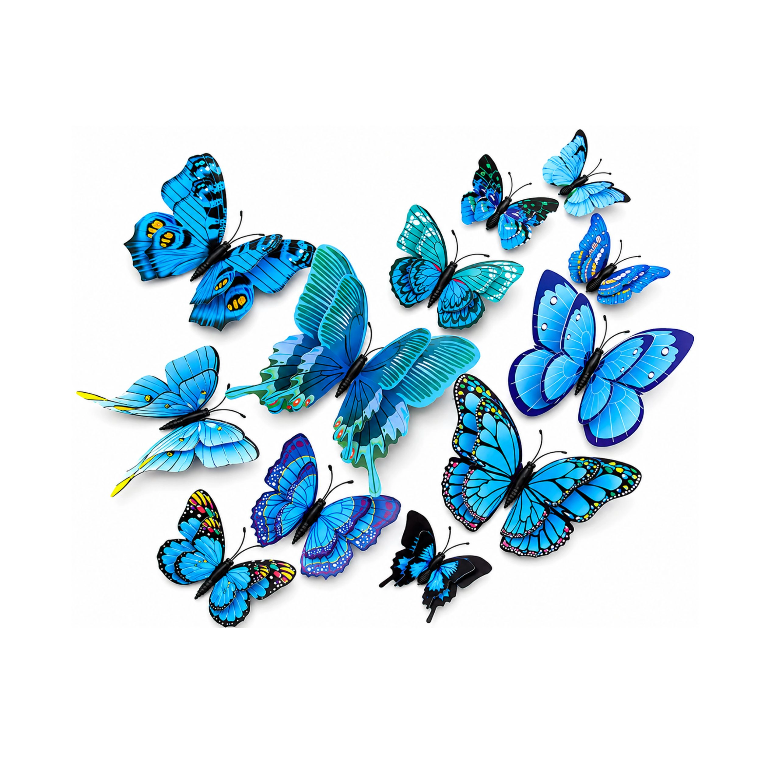 Stock Preferred Pack of 24 3D Butterfly Wall Decor Stickers with Magnets Reusable Waterproof