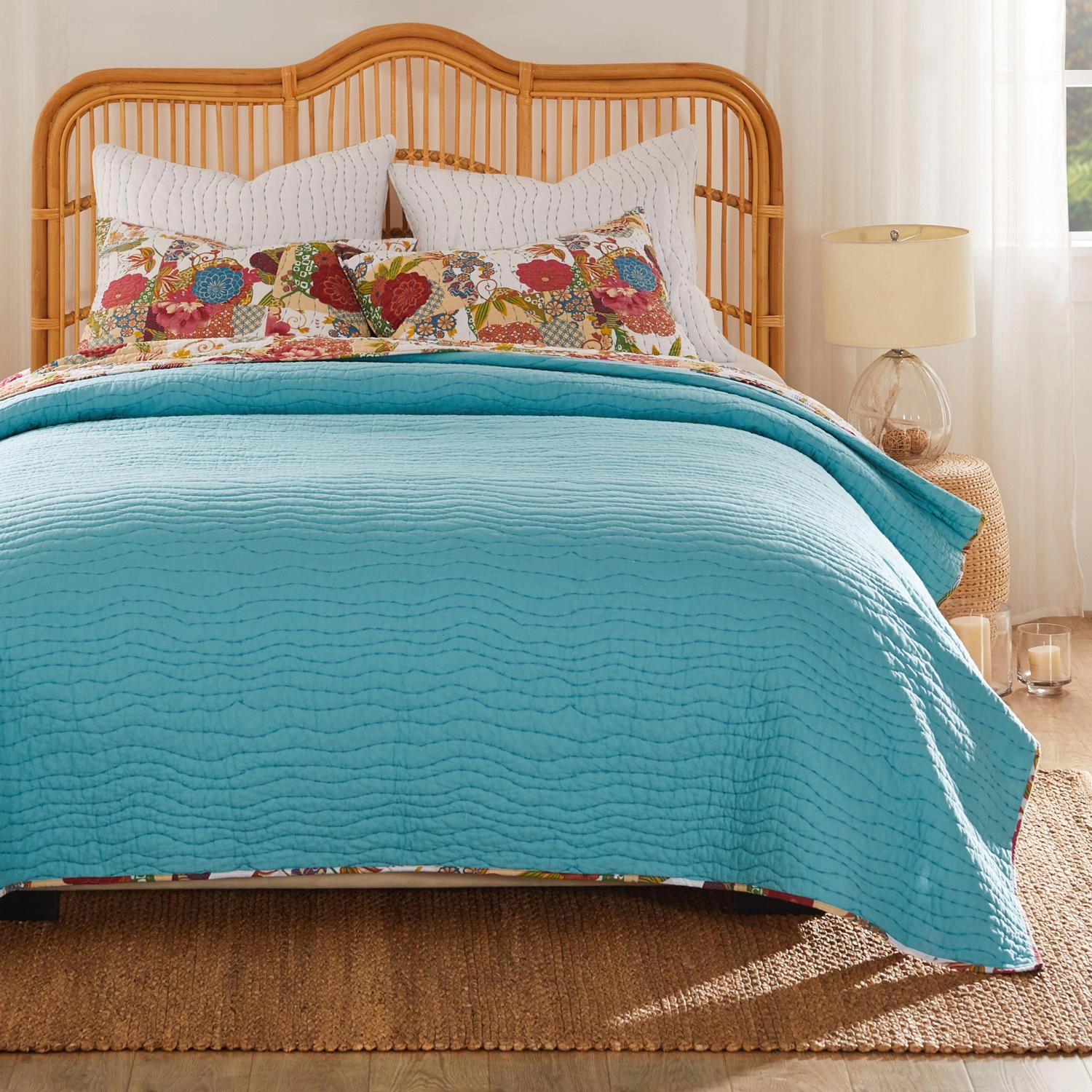 Greenland Home Fashions Jewel Luxurious Modern Design 2 Piece s Quilt Set