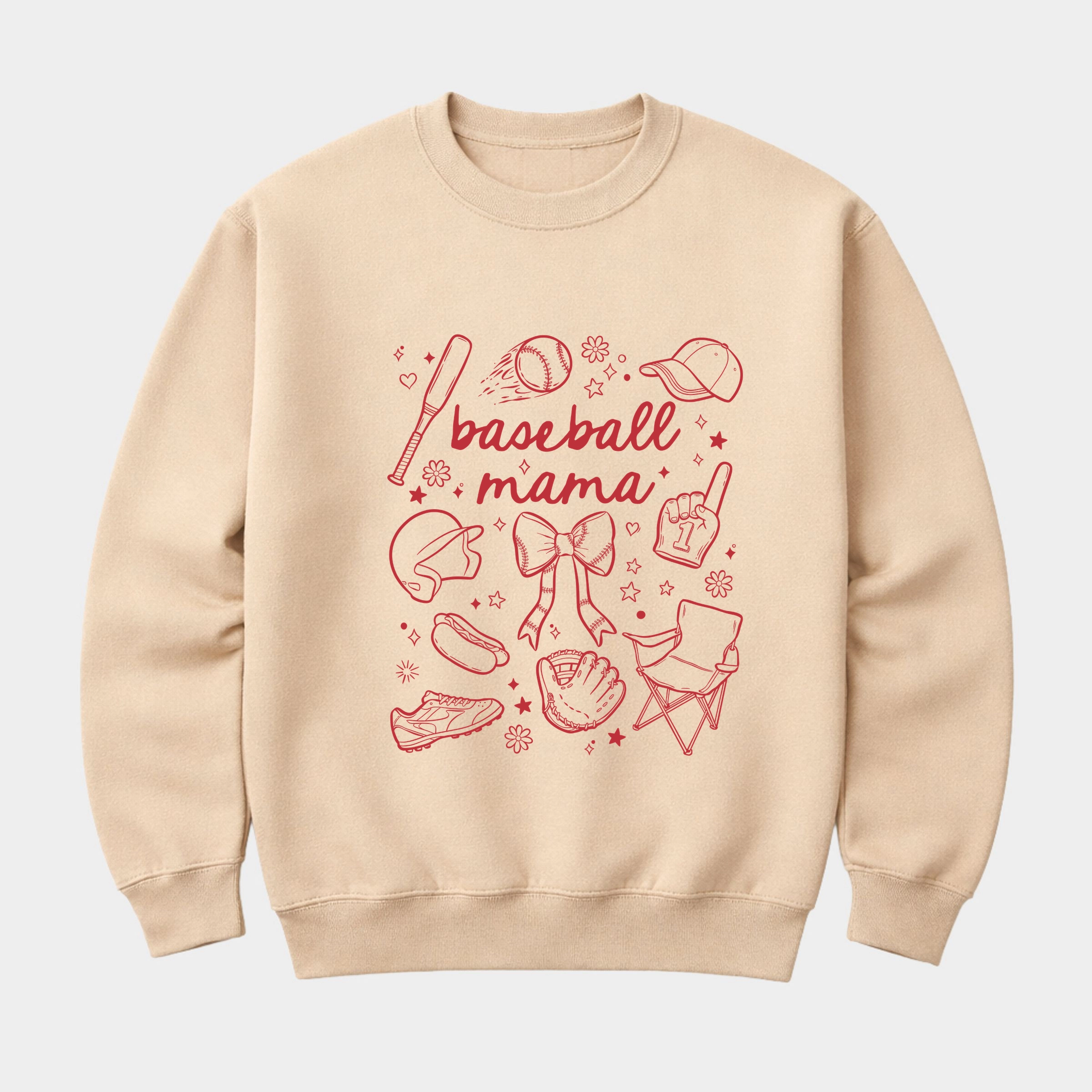Simply Sage Market - Baseball Mama Sketched Collage  Women's Graphic Sweatshirt