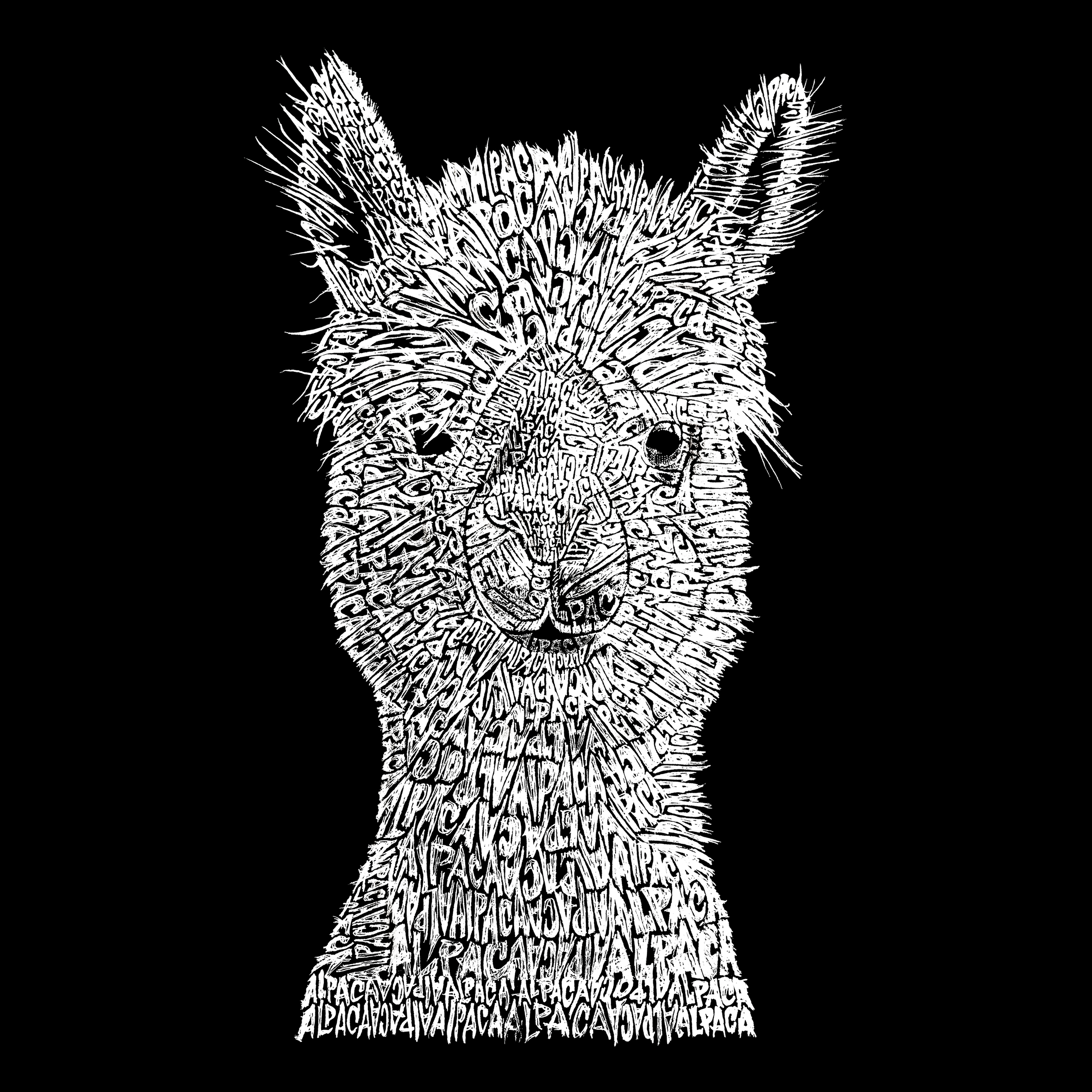 LA Pop Art Alpaca - Women's Word Hooded Sweatshirt
