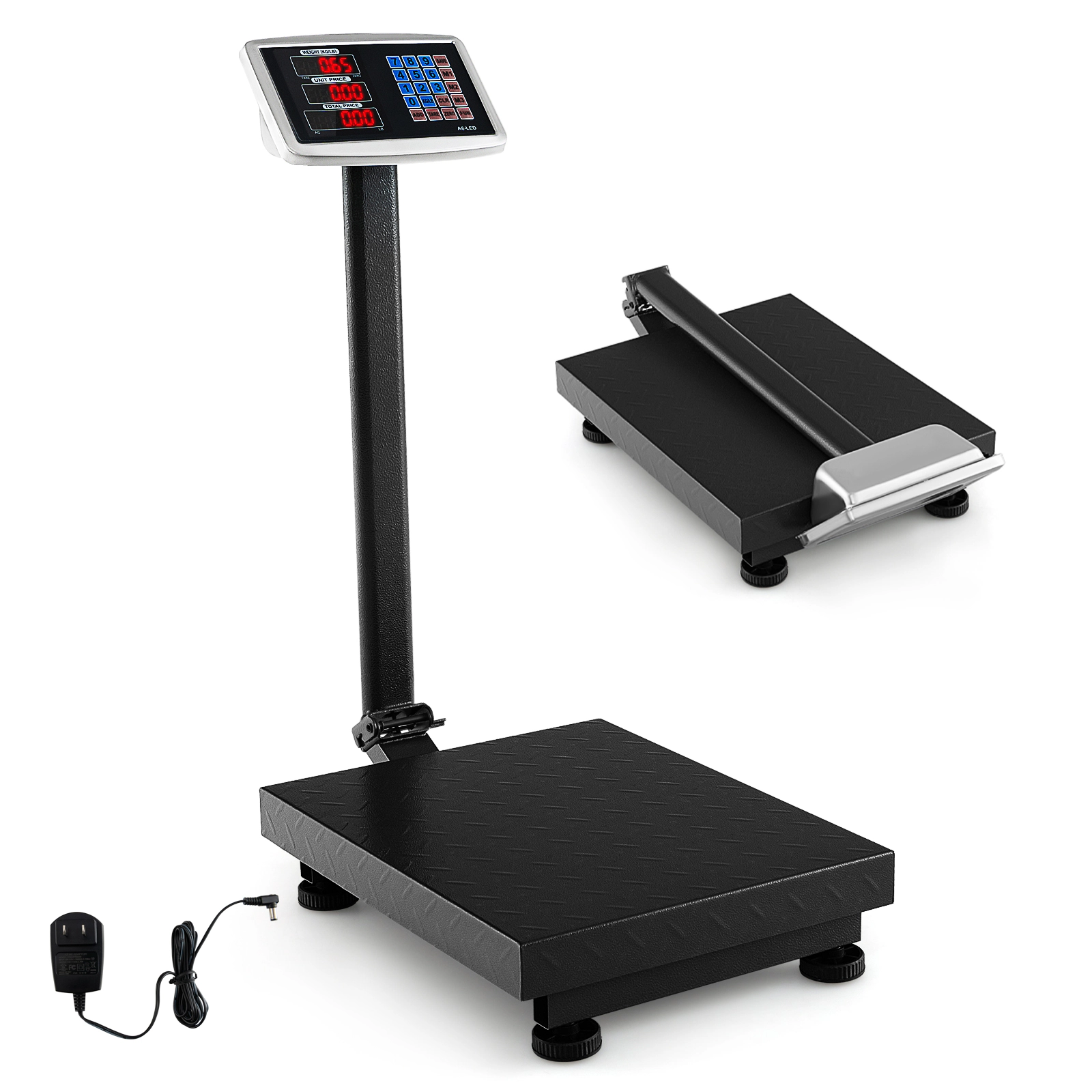 SUGIFT Silver 660-lb Digital Shipping Platform Postal Package Scale with Price Calculator and Folding Base