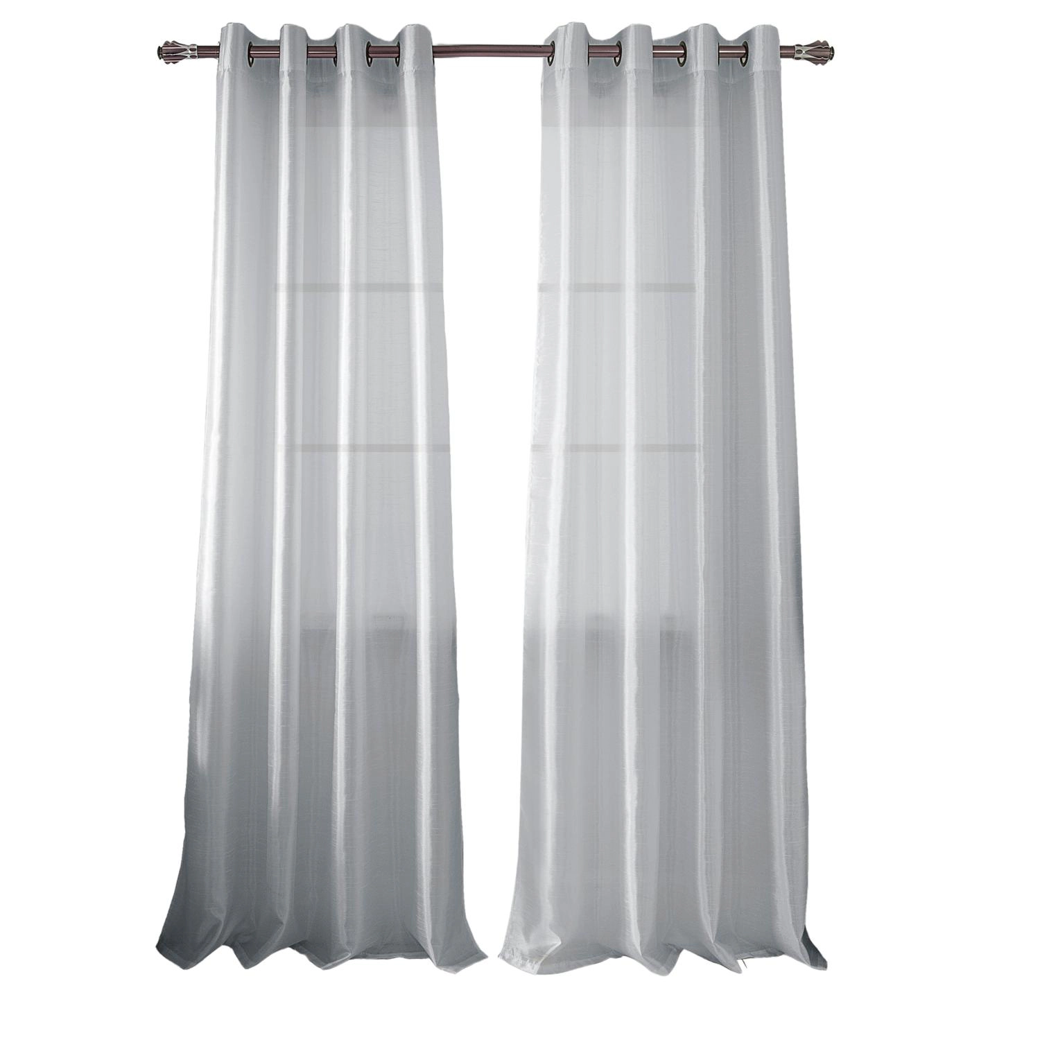 RT Designer Collection Nancy Grommet Luxurious Modern Design Curtain Panel 54" x 95" Silver