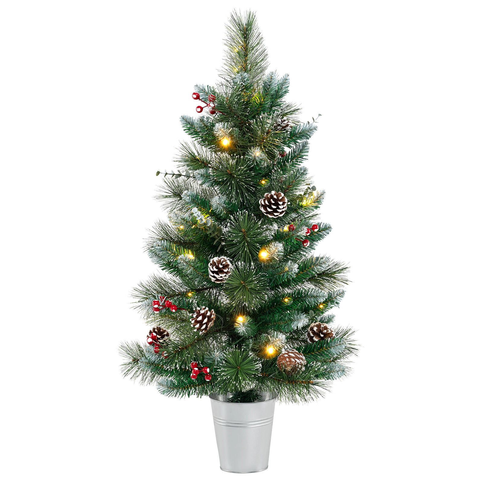 SlickBlue 3FT Pre-Lit Christmas Tree with LED Lights & Pine Cones