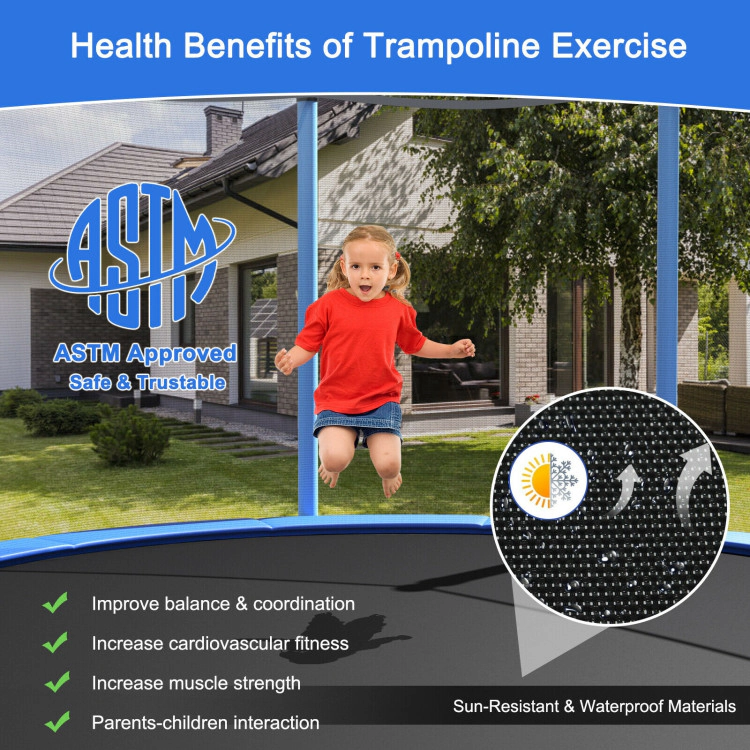 Hivvago Outdoor Trampoline with Safety Closure Net